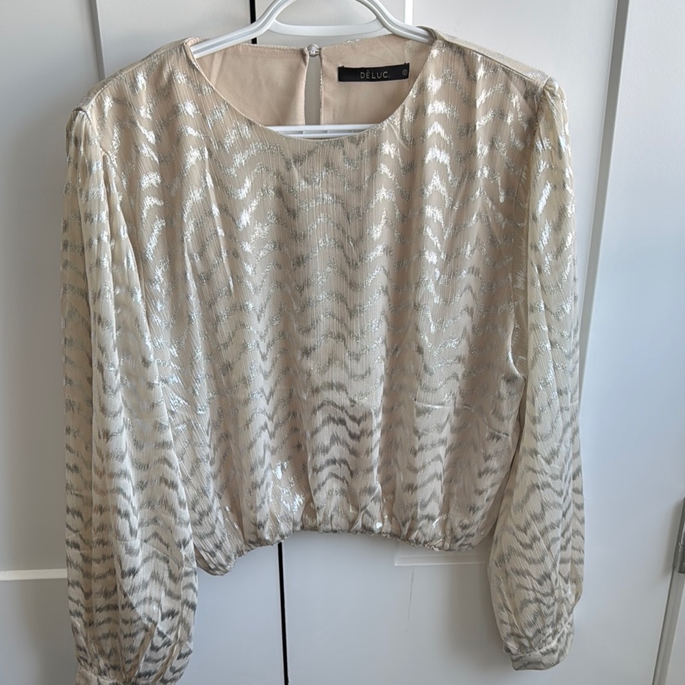 Deluc Cream Boxy Blouse with Relaxed Fit